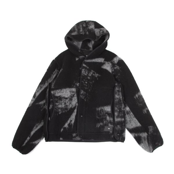 【中古】 ワイスリーY-3 ファジーフリースフーデッドジャケット 黒ライトグレーS【メンズ】｜PLAYFUL 27,111円
