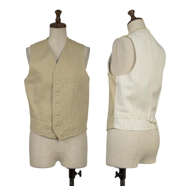 【中古】 コムコム コムデギャルソンCOMME des GARCONS コットンチノクロスジレベスト ベージュオフS【レディース】|PLAYFUL