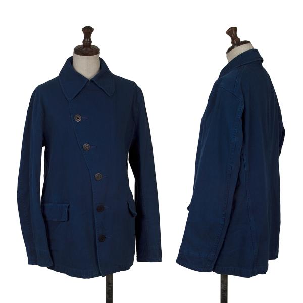 【中古】 ジュンヤワタナベ コムデ給仕JUNYA WATANABE COMME des GARCONS 染めコットンフレンチワークジャケット 青S【レディース】