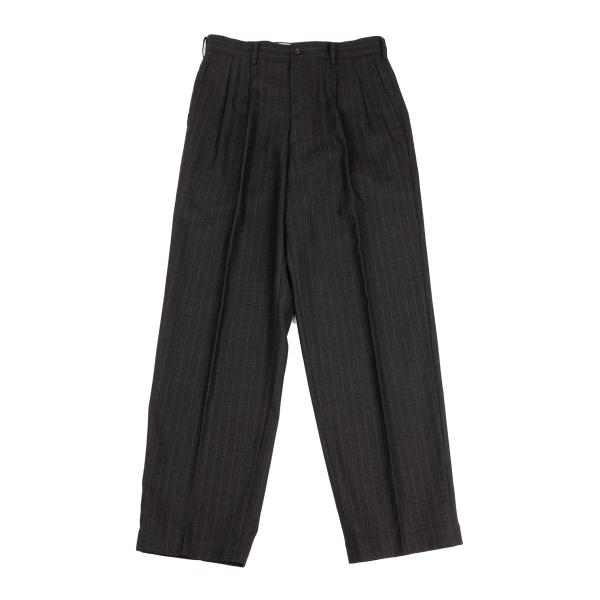 【中古】 コムデ給仕COMME des GARCONS ウールドビーストライプパンツ 薄墨色S【レディース】