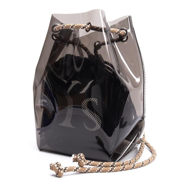 【中古】 ワイズY\'s ロゴメッシュポーチレイヤービニールバッグ 黒F【レディース】｜PLAYFUL