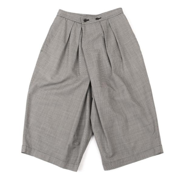 【中古】 コムコム コムデギャルソンCOMME des GARCONS ウールパピートゥースタッククロップドパンツ グレーXS【レディース】｜PLAYFUL