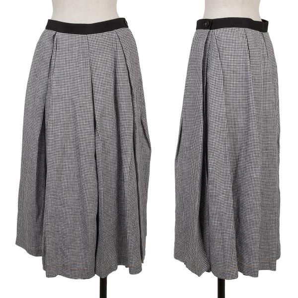 【中古】 トリココムデギャルソンtricot COMME des GARCONS リネンプリーツギンガムチェックラップスカート 黒白S【レディース】｜PLAYFUL