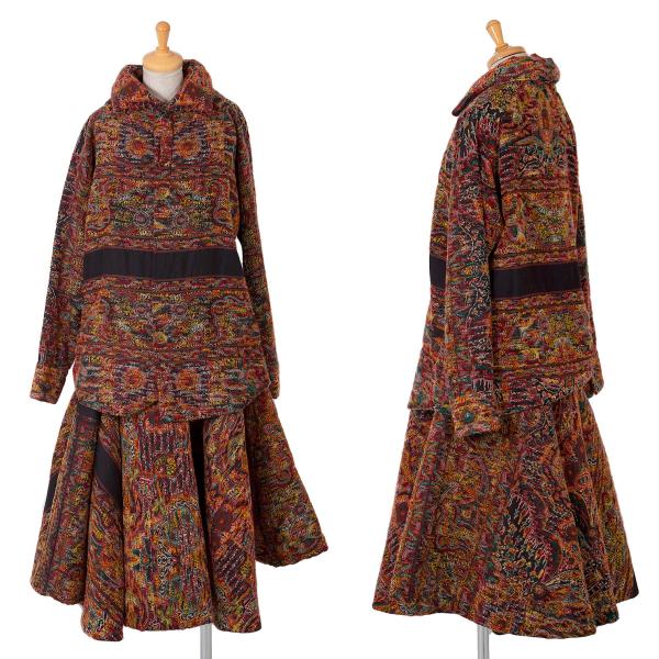 【中古】 ヨウジヤマモト ファムYohji Yamamoto FEMME バーラットジャカードセットアップ マルチ2 1【レディース】