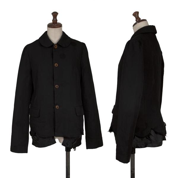 【中古】 コムコム コムデ給仕COMME des GARCONS 点点織りラウンドカッティングヘムジャケット 黒S【レディース】