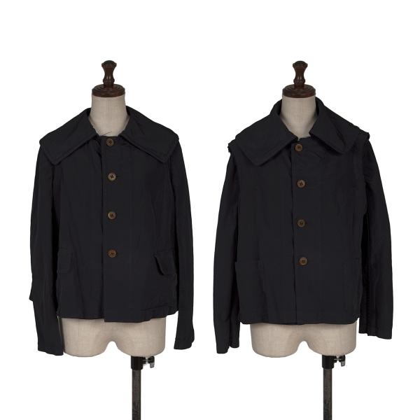 【中古】 コムコム コムデギャルソンCOMME des GARCONS レイヤード切替リバーシブルジャケット 紺S【レディース】|PLAYFUL