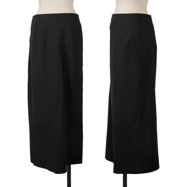 【中古】 ヨウジヤマモト ファムYohji Yamamoto FEMME ウールカーブ切替スカート 黒S【レディース】|PLAYFUL