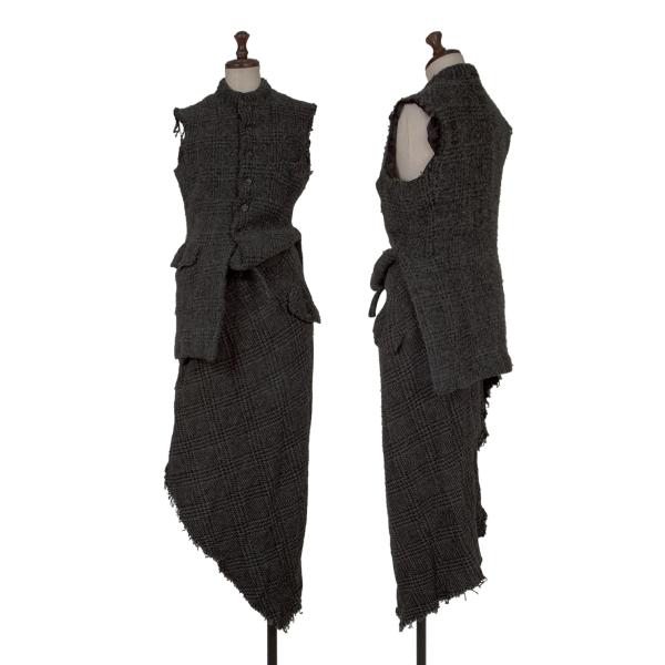【中古】 コムデギャルソンCOMME des GARCONS 初期縮絨裾ツイストラップノースリーブジャケット グレーM位【レディース】｜PLAYFUL