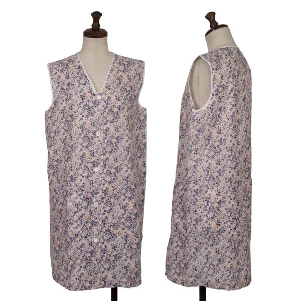 【中古】 アーペーセーA.P.C. フローラルプリントナイロンノースリーブチュニック ピンク紺他S【レディース】｜PLAYFUL