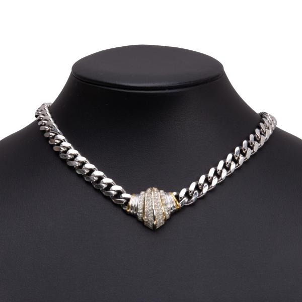 新品未使用!!Dior 蝶モチーフ ネックレス 保存袋 Christian Dior ディオール CDロゴ ラインストーン バタフライ