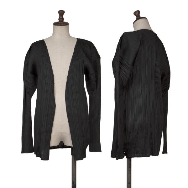 人気✨　プリーツプリーズ　カーディガン　ロング　Sサイズ　ノースリーブ　黒 人気✨ プリーツプリーズ カーディガン ロング Sサイズ ノースリーブ