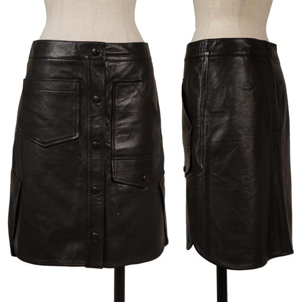 ALEXANDER WANG レザースカート　パンチングレザー　ブラック　本革 AlexanderWang アレキサンダーワン スカート ジップファスナー