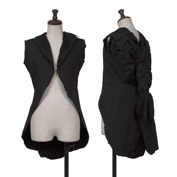 【中古】 コムデ給仕COMME des GARCONS 生産物洗いものコットンノットデザインノースリーブベスト 黒M【レディース】