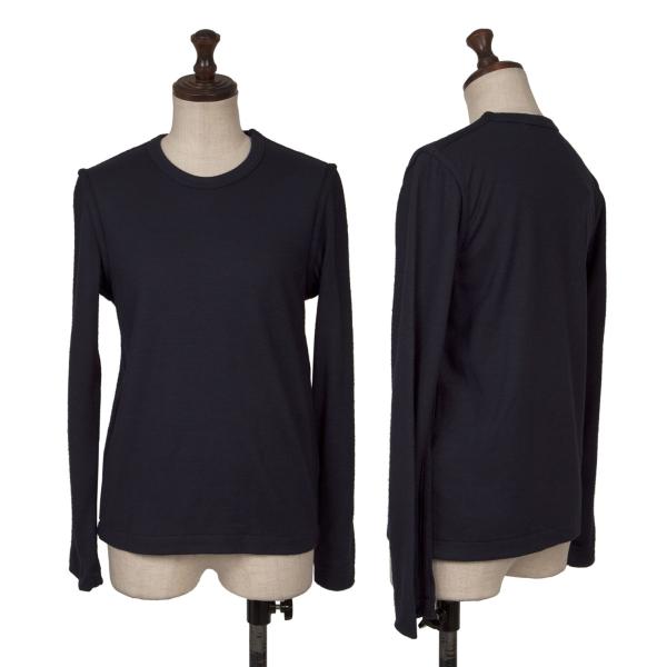 【中古】 コムコム コムデギャルソンCOMME des GARCONS ウールシームニットソー 紺XS【レディース】|PLAYFUL