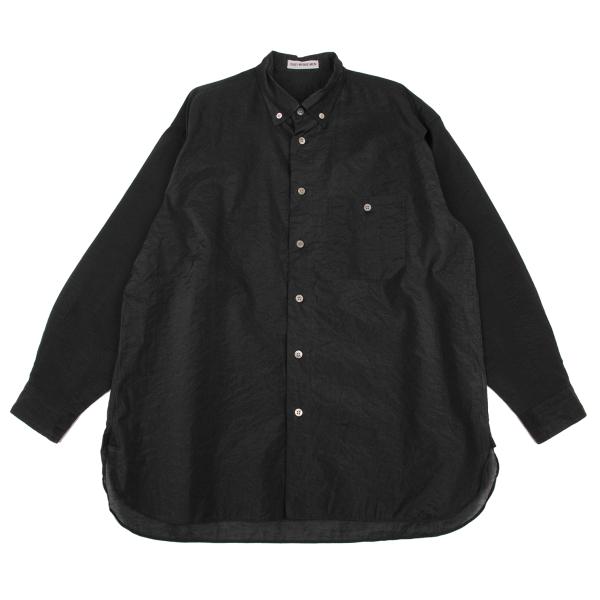 【中古】 イッセイミヤケ メンISSEY MIYAKE MEN コットンナイロン袖ステッチデザインシャツ 黒L【メンズ】