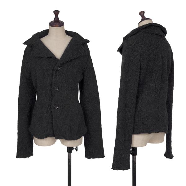 【中古】 ジュンヤワタナベ コムデ給仕JUNYA WATANABE COMME des GARCONS 裁ち切りデザインニットジャケット 濃灰色M位【レディース】