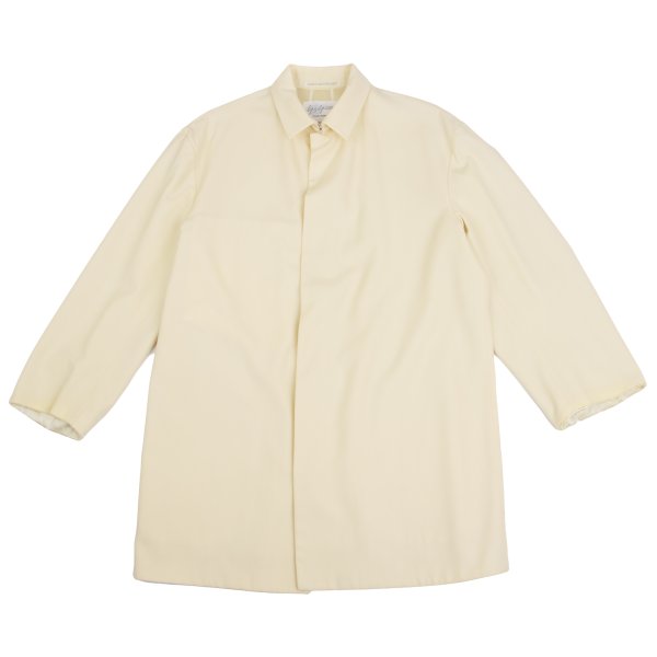【中古】 ヨウジヤマモト プールオムYohji Yamamoto POUR HOMME リバーシブルウールギャバ比翼ボタンジャケット クリームS【メンズ】|PLAYFUL