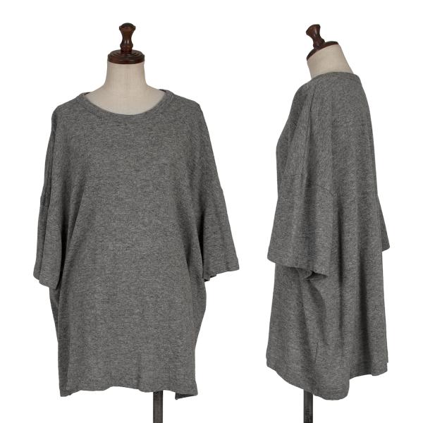【中古】 コムデギャルソンCOMME des GARCONS ウールナイロンビッグニットTシャツ グレーS【レディース】|PLAYFUL
