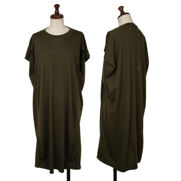 【中古】 メゾンマルタンマルジェラMaison Martin Margiela 4 フラットノースリーブニットチュニック カーキM位【レディース】