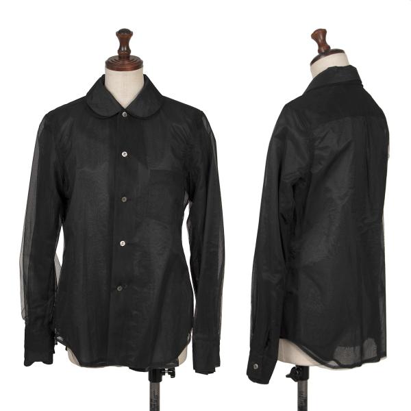 【中古】 コムデギャルソンCOMME des GARCONS ３重レイヤードシースルー丸襟チュールシャツ 黒S【レディース】｜PLAYFUL