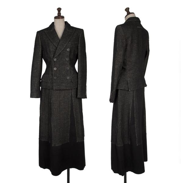 【中古】 ジャンポールゴルチエ ファムJean Paul GAULTIER FEMME 透かし彫り糸セットアップ 黒40【レディース】