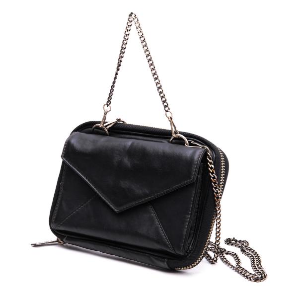 【中古】 ジャンポールゴルチエJean Paul GAULTIER ラウンドジップチェーンショルダーレザーポーチ 黒【レディース】|PLAYFUL