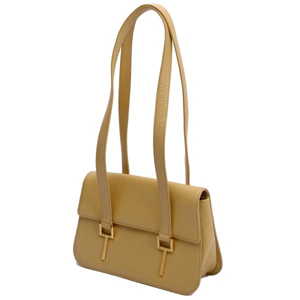 【中古】 ランバンLANVIN レザーフラップショルダーバッグ ベージュ【レディース】｜PLAYFUL