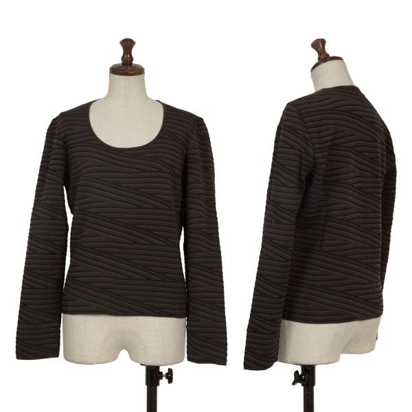 【中古】 ジョルジオ アルマーニGIORGIO ARMANI マルチストライプニットソー モカ赤銅色他42【レディース】 セーター-レディースファッション-ニット・セーター