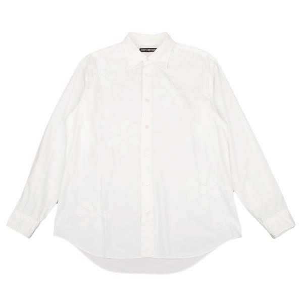【中古】 イッセイミヤケ メンISSEY MIYAKE MEN フロントフラワーパッチデザイン長袖シャツ オフ2【メンズ】