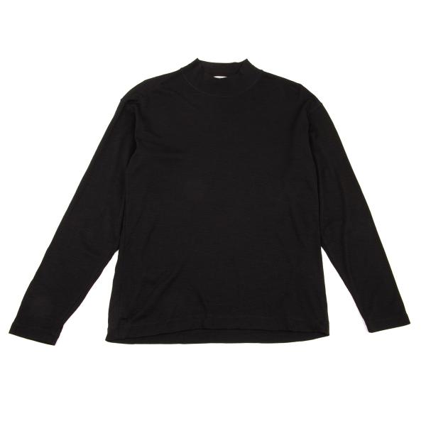 【中古】 イッセイミヤケ メンISSEY MIYAKE MEN ウールモックネックニットソー 黒M【メンズ】