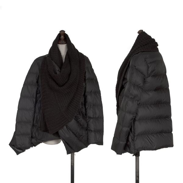 【中古】 パトリツィアペペPATRIZIA PEPE モヘアニットドッキングデザインダウンジャケット 黒38【レディース】
