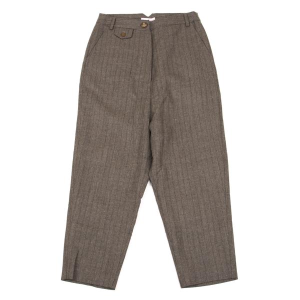【中古】 ヴィヴィアンウエストウッド レッドレーベルVivienne Westwood Red Label ウールストライプサルエルパンツ モカブラウンM【レディース】|PLAYFUL