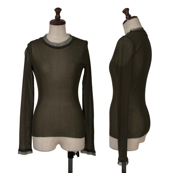 【中古】 ジャンポールゴルチエ ファムJean Paul GAULTIER FEMME パワーネット切替カットソー カーキ40【レディース】｜PLAYFUL