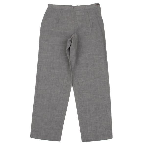 【中古】 ローブドシャンブル コムデ給仕robe de chambre COMME des GARCONS サマーウールパンツ 薄墨色M【レディース】