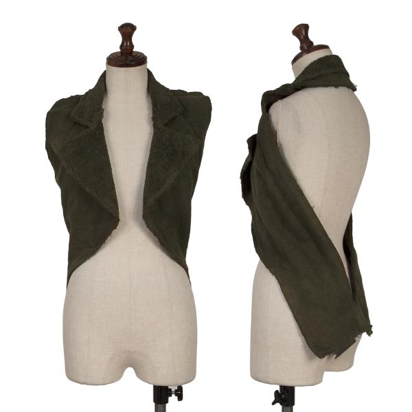 【中古】 コムデギャルソンCOMME des GARCONS 製品染めコットンパイルジレ カーキM位【レディース】|PLAYFUL