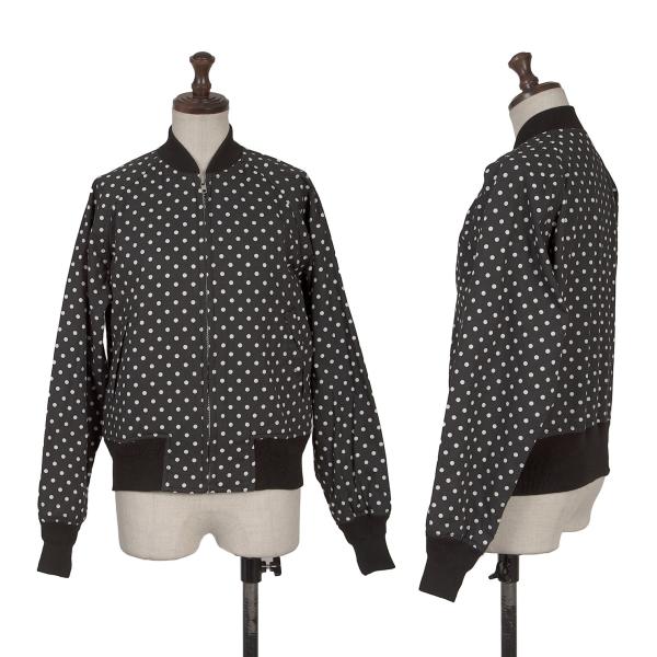 美品✨ ブラックコムデギャルソン エンボス加工 ドット総柄ジャケット XL 本物 コムデギャルソン 水玉 ドット柄 薄手 テーラード ジャケット S