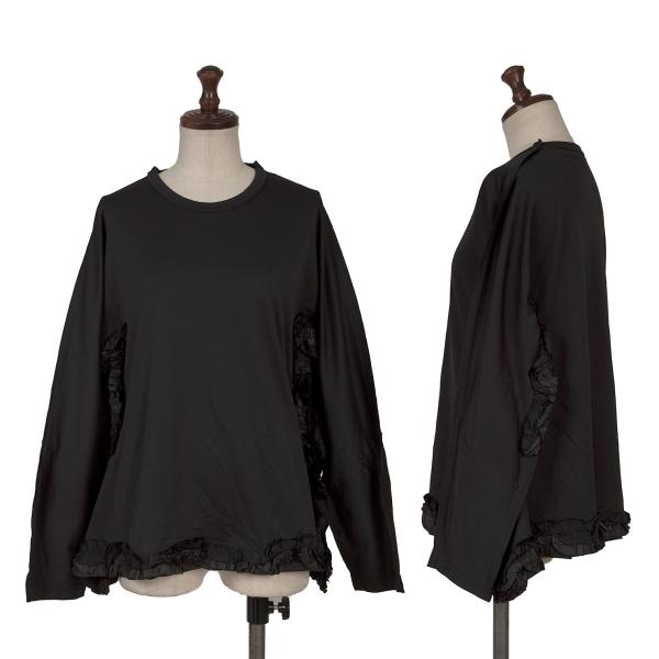 【中古】 コムデギャルソンCOMME des GARCONS ポリフリル貼り付け2次元カットソー 黒XS【レディース】｜PLAYFUL