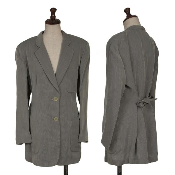 【中古】 ジョルジオ アルマーニGIORGIO ARMANI 人絹2B上衣 薄墨色44【レディース】