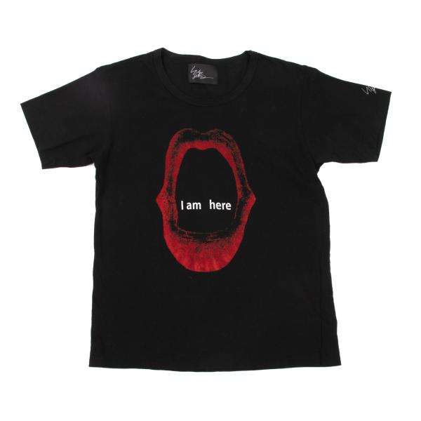 【中古】 ヨウジヤマモト ファムYohji Yamamoto FEMME リップフロッキープリントプルオーバー 黒2【レディース】