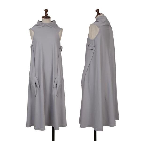 【中古】 コムデ給仕COMME des GARCONS ハンドモチーフワンピース 薄墨色S【レディース】