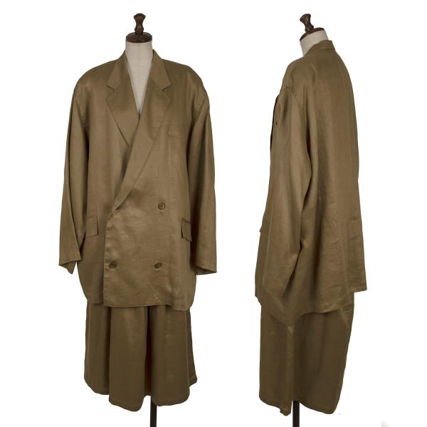 【中古】 ワイズY\u0027s リネンセットアップ 茶L位【レディース】