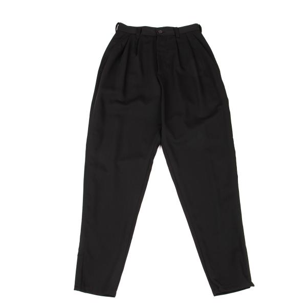 【中古】 ワイズY\u0027s 羊毛ポリ裾ボタンテーパードパンツ 黒M位【レディース】