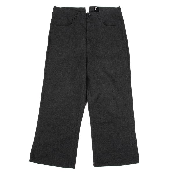 【中古】 トリココムデギャルソンtricot COMME des GARCONS 羊毛混シンチバッククロップドパンツ 濃灰色S【レディース】