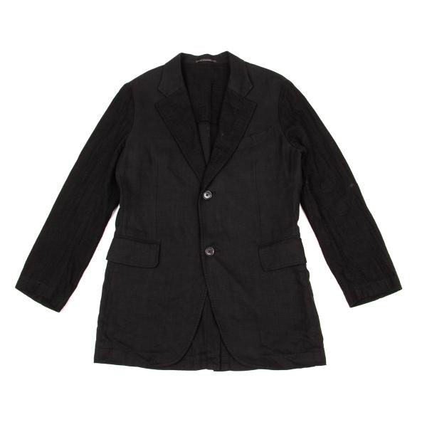 【中古】 ワイズフォーメンY's for men リネン異素材切替テーラードジャケット 黒3【メンズ】｜PLAYFUL
