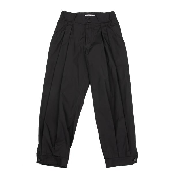 【中古】 イッセイミヤケISSEY MIYAKE ポリオーバーツータックデザインパンツ 黒2【レディース】