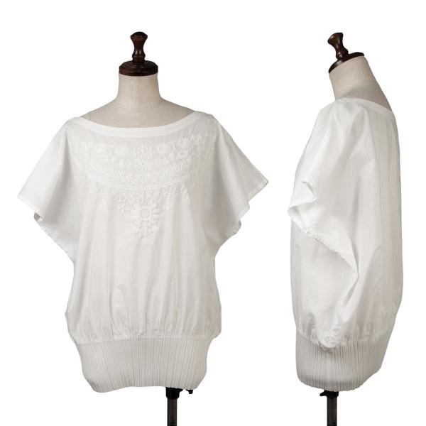 【中古】 筋目プリーズPLEATS PLEASE 裾筋目うつり変わりスピード競技刺しゅうトップス 白3【レディース】 レディースファッション-タンクトップ