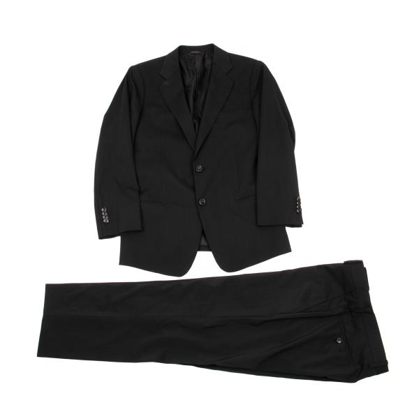 【中古】 ジョルジオ アルマーニGIORGIO ARMANI SOHO 羊毛2Bセットアップ 黒48【レディース】