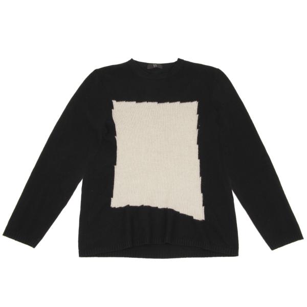 【中古】 ワイズフォーメンY\u0027s for men フロントスクエアジャガードニットセーター 黒2【メンズ】