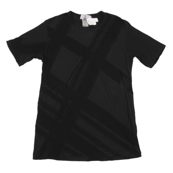 【中古】 ワイズフォーメンY\u0027s for men 生産品染めコットンレーヨンチェック織りプルオーバー 黒3【メンズ】