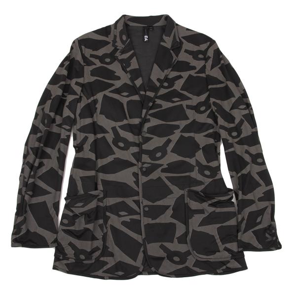 【中古】 ワイスリーY-3 総柄シアーリフレクタースナップジャケット モカ黒M【メンズ】｜PLAYFUL